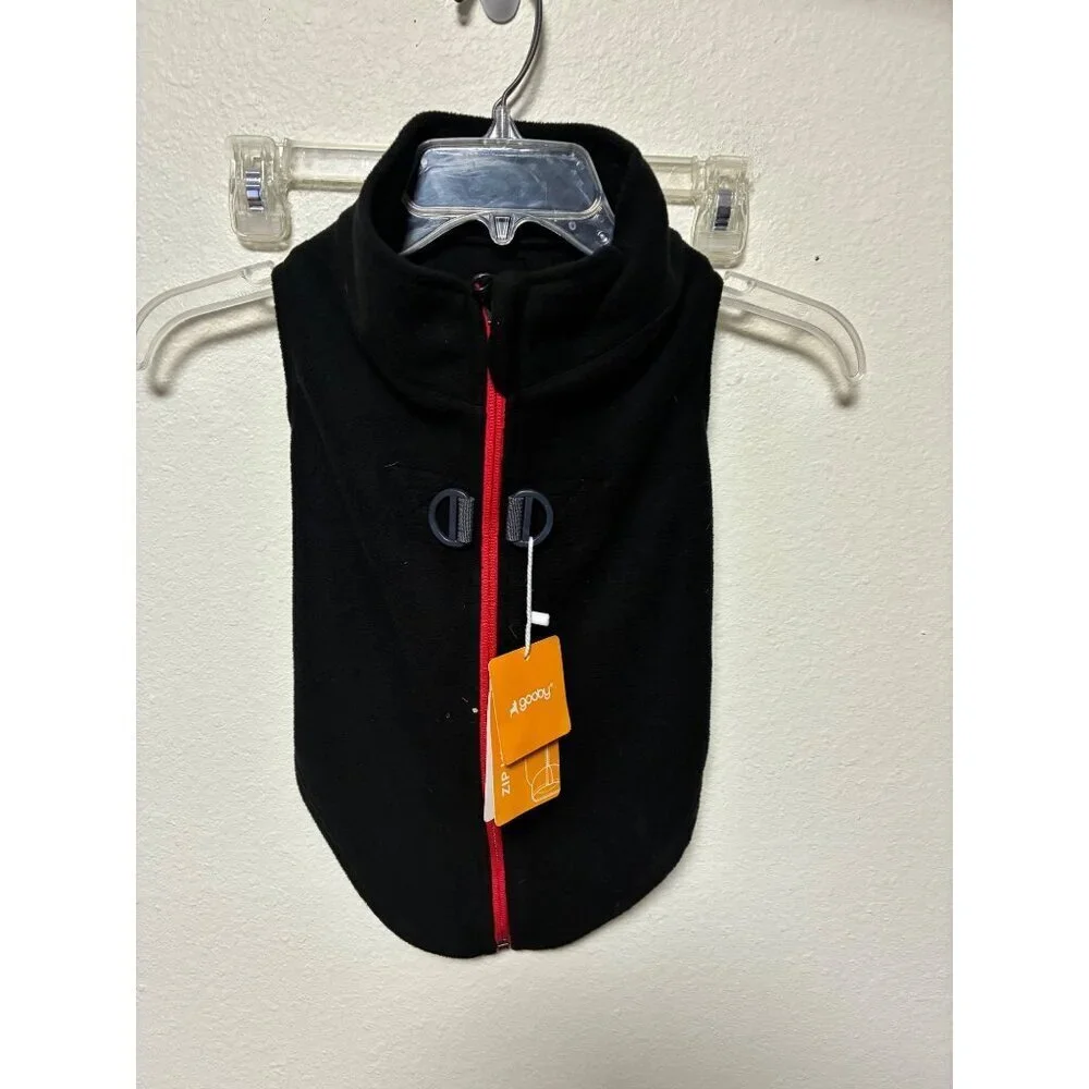 NWT Gooby Dog Fleece Vest Zip Up Black Size XL
